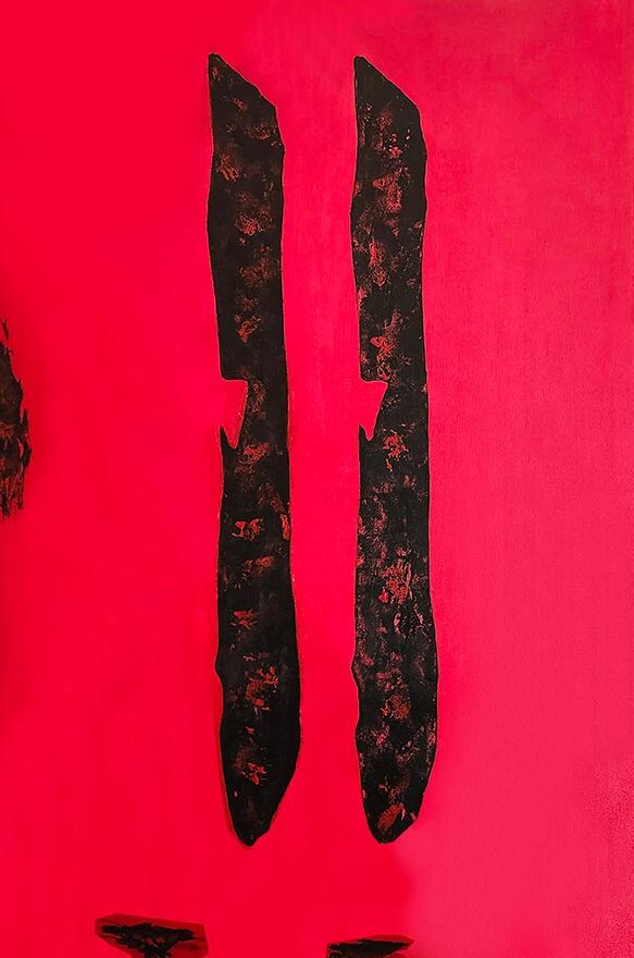 Crimson Silence abstract painting by Patrick Joosten