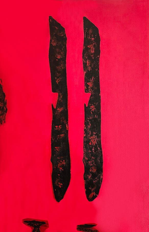 Crimson Silence abstract painting by Patrick Joosten