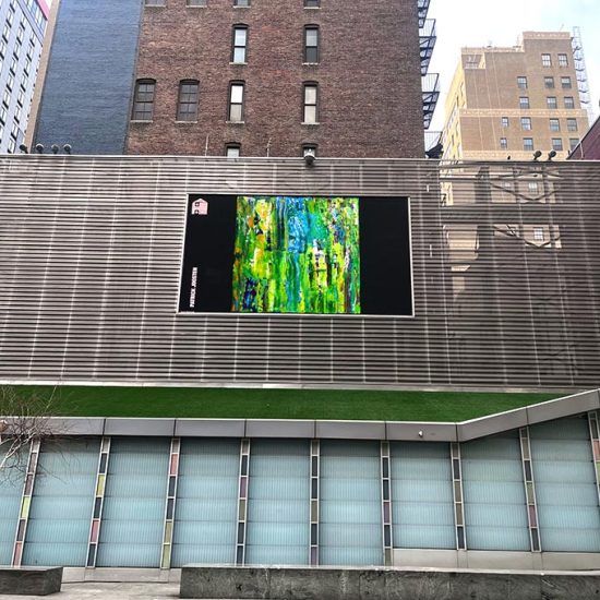 Big Screen Plaza NYC. My painting "Voilà!" is being shown on the giant screen