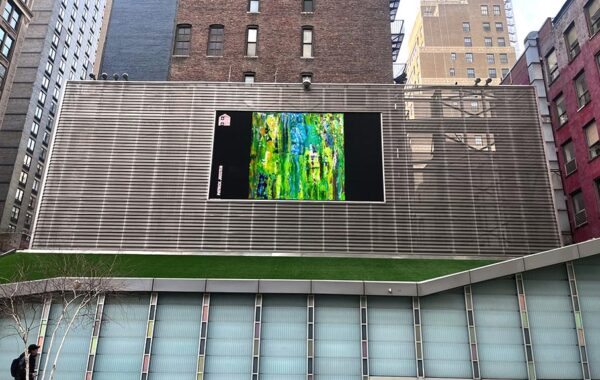 Big Screen Plaza NYC. My painting "Voilà!" is being shown on the giant screen