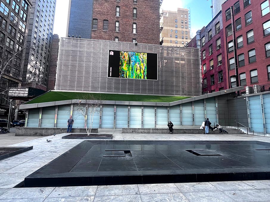 Big Screen Plaza NYC. My painting "Voilà!"