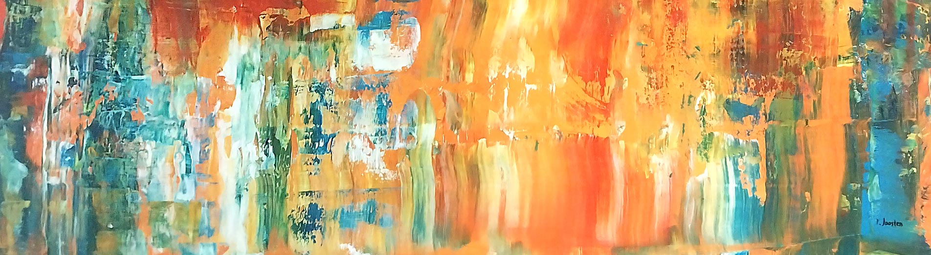 Rainbow abstract painting by Patrick Joosten