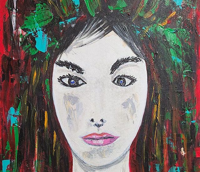 Wild Mind Quiet Face abstract portrait by Patrick Joosten