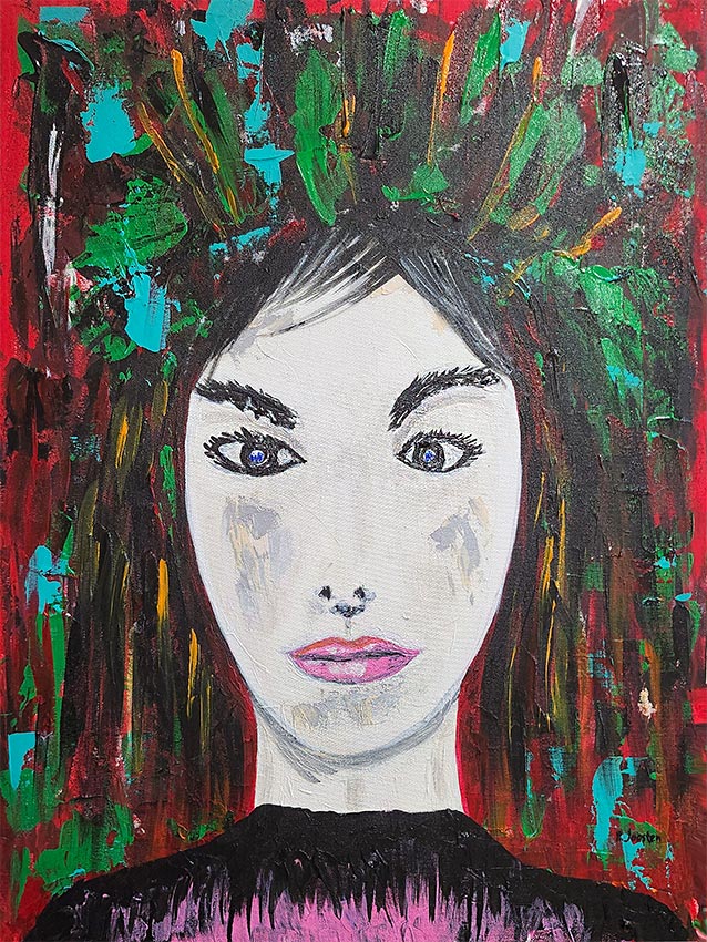 Wild Mind Quiet Face abstract portrait by Patrick Joosten