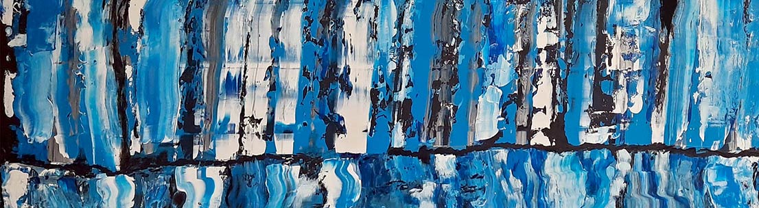 Blue Boreal abstract painting by Patrick Joosten